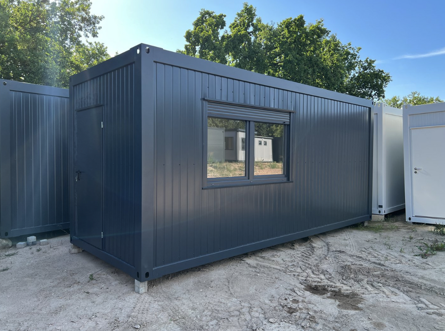 Wohncontainer 6,00 x 2,44 m mit Küchenzeile, WC und Dusche