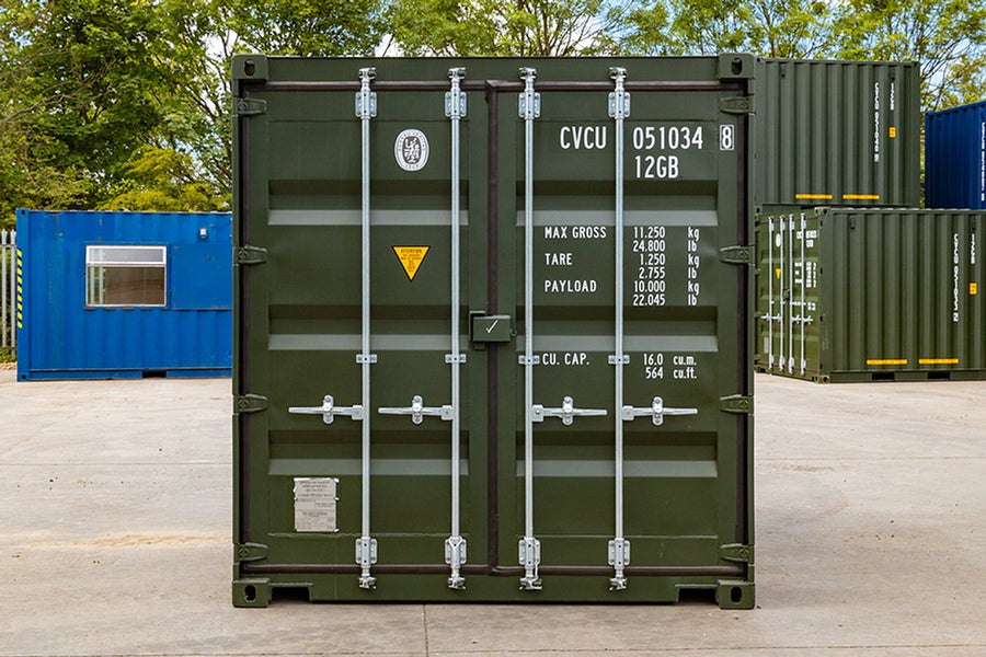 10 Fuß Standard-Seecontainer – Blau RAL 5010